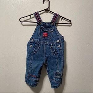 Lee Pipes Bibs Childs Size 12 Months Snap Blue Jeans‎ Button Latch